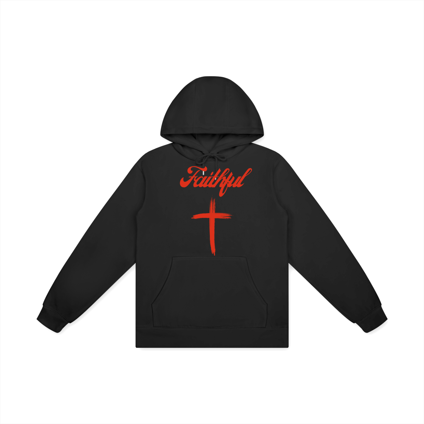 Faithful Red - Unisex Basic 100% Cotton Hoodie - Black