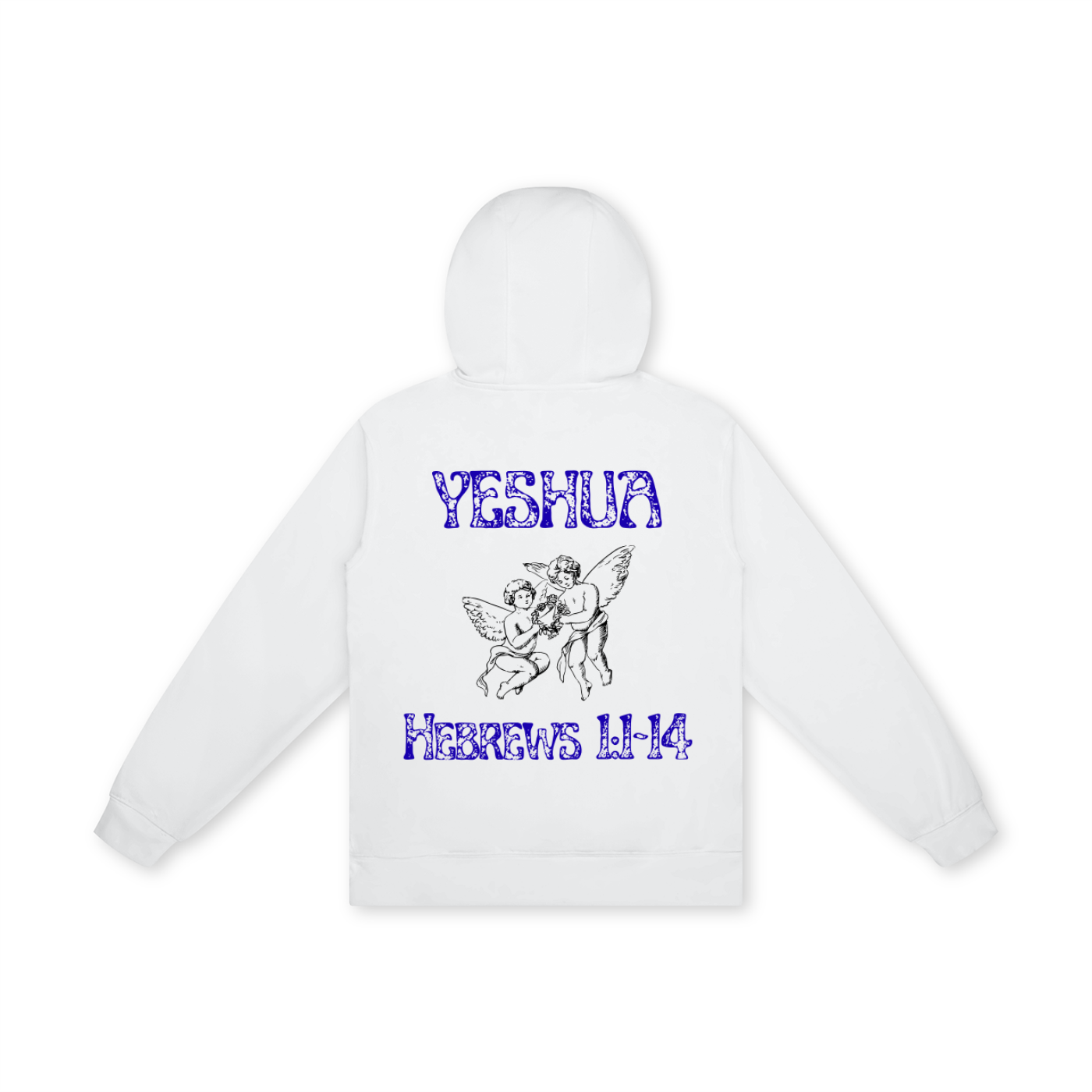 Faithful blue - Basic 100% Cotton Hoodie - white