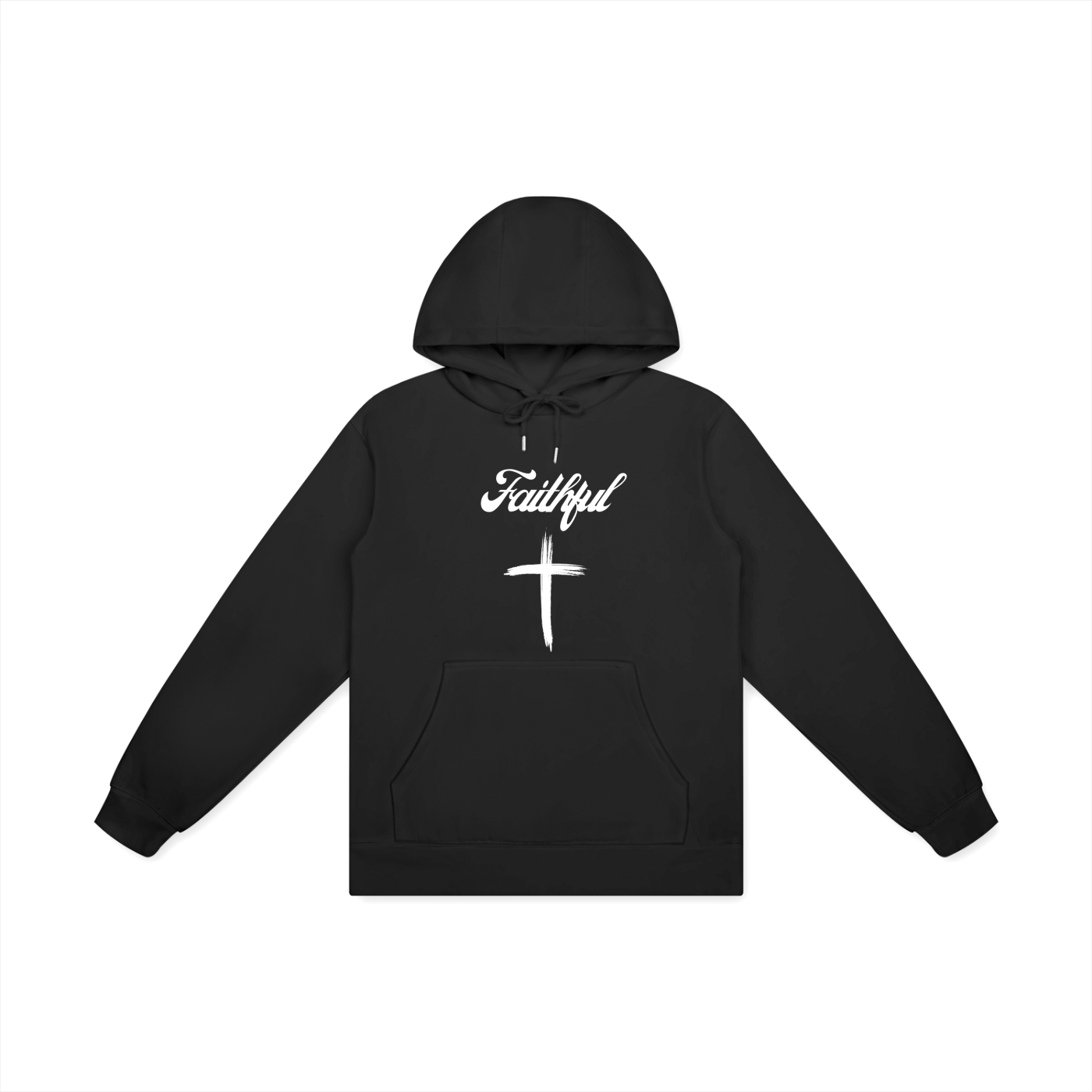 Faithful white - Unisex Basic 100% Cotton Hoodie - Black