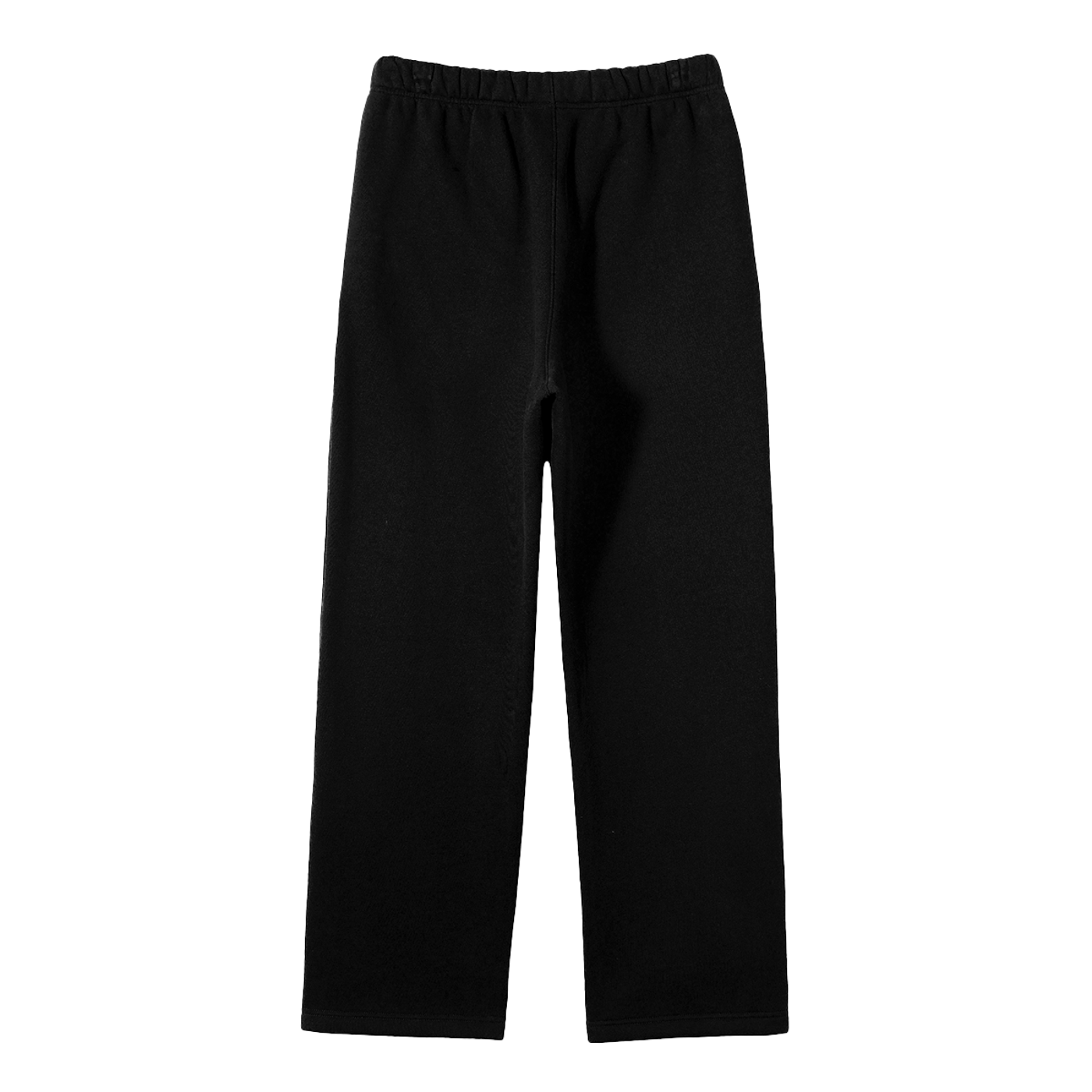Faithful red - Unisex Solid Color Fleece Straight Leg Pants - Black