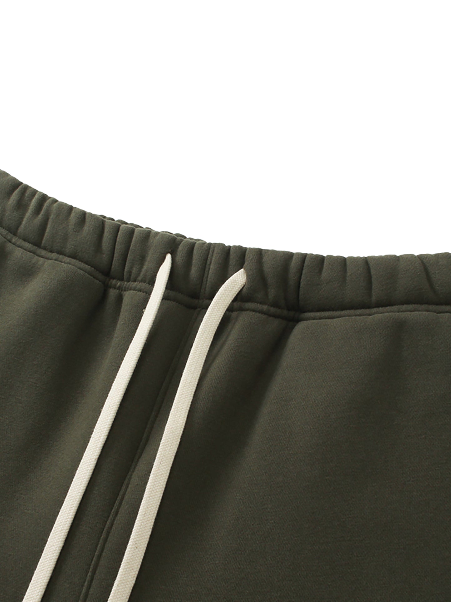 Faithful red - Unisex Solid Color Fleece Straight Leg Pants - Black