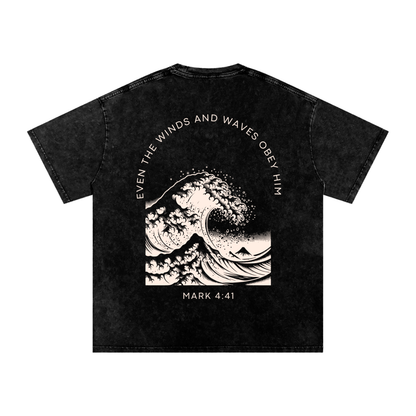 Snow Washed Oversized Cotton T-Shirt