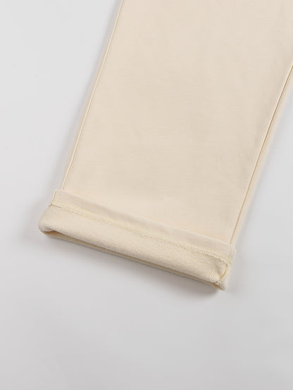 Faithful Blue - Heavyweight Fleece Straight Leg Pants - white